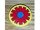invID: 251204638 P-No: 4150pb031  Name: Tile, Round 2 x 2 with Scala Red Flower and Blue Center Pattern