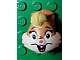invID: 252024708 P-No: 75698pb01  Name: Minifigure, Head, Modified Looney Tunes Lola Bunny with White Face, Bright Pink Nose and Tongue Pattern