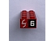 invID: 253155483 P-No: 3001pb103  Name: Brick 2 x 4 with 'Mobile Phone' on Red Background and '6' on Black Background Pattern on Both Ends (Stickers) - Set 8130