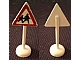 invID: 260426811 P-No: bb0307pb06  Name: Road Sign with Post, Triangle with Pedestrian Crossing 2 People Pattern - Single Piece Unit