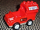invID: 21825126 P-No: 2218c04pb01  Name: Duplo Car with 2 x 2 Studs and Dark Gray Base with Fire Pattern