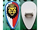 invID: 262235873 P-No: 2586p4d  Name: Minifigure, Shield Ovoid with Lion Head, Red and White Background, Blue Border Pattern