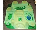 invID: 263451070 P-No: 33214pb04  Name: Baseplate, Raised Belville Castle with Yellow Cobblestone, Green Ivy and Blue Fish Pond Pattern (Sticker) - Set 5808