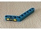 invID: 267672415 P-No: 6629pb005  Name: Technic, Liftarm, Modified Bent Thick 1 x 9 (6 - 4) with Yellow Number 5 on Dark Turquoise and Yellow Background Pattern (Sticker) - Set 8245