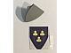 invID: 270358242 P-No: 3846pb011eu  Name: Minifigure, Shield Triangular  with 3 Yellow Trefoils on Purple Background Pattern (Sticker) - Set 375-2