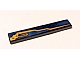 invID: 276575893 P-No: 6636pb278L  Name: Tile 1 x 6 with Dark Blue Stripe and Copper and Gold Mechanical Pattern Model Left Side (Sticker) - Set 70625