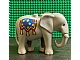 invID: 281218036 P-No: eleph3c01pb02  Name: Duplo Elephant Adult, Walking, Molded Tusks, Eyes Squared Pattern with Blue Blanket with Stars and Tassels