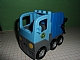 invID: 279172450 P-No: 48125c05pb01  Name: Duplo Cabin Truck Semi-Tractor Cab with Blue Base and Box and Arrows and Globe Pattern