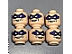 invID: 283990632 P-No: 3626bpb0061  Name: Minifigure, Head Male Purple Eye Mask with Eye Holes, Black Eyebrows and Smile Pattern (The Riddler) - Blocked Open Stud