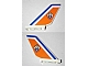 invID: 285778957 P-No: 6239pb042  Name: Tail Shuttle with Blue Line and Coast Guard Logo on Orange Background Pattern on Both Sides (Stickers) - Set 60013
