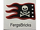 invID: 288326504 P-No: x376px4  Name: Cloth Flag 8 x 5 Wave with Red Border and Skull and Crossbones Pattern