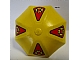 invID: 291873650 P-No: x845pb01  Name: Fabuland Umbrella Top with No Bottom Flaps, 6 x 6 without Top Stud with Red Pennants and Yellow Flowers Pattern (Stickers) - Set 3681