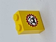 invID: 297895102 P-No: 3245cpb015  Name: Brick 1 x 2 x 2 with Inside Stud Holder with Miners Logo (Helmet with Crossed Pickaxes in Gear) on Yellow Background Pattern (Sticker) - Set 4202