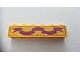 invID: 300341684 P-No: 3009pb006  Name: Brick 1 x 6 with Dark Pink Ribbon on Yellow Background Pattern (Sticker) - Sets 375-2 / 6075-2