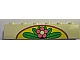 invID: 301059575 P-No: 3009pb017  Name: Brick 1 x 6 with Dark Pink Flower and Green Leaves on Yellow Arch Pattern