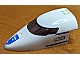 invID: 302598639 P-No: 54092c01pb04  Name: Aircraft Fuselage Forward Top Curved 8 x 16 x 5 with Trans-Brown Glass with Blue 'POLICE' and Stripes Pattern on Both Sides (Stickers) - Set 7723