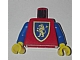 invID: 306608842 P-No: 973px138c01  Name: Torso Castle Crusaders Gold Lion Shield Pattern / Blue Arms / Yellow Hands