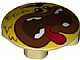 invID: 311742871 P-No: 2654pb013  Name: Plate, Round 2 x 2 with Rounded Bottom (Boat Stud) with Angry Face, Dark Brown Hair, Reddish Brown Lips, and Wide Open Mouth with Teeth and Tongue Pattern