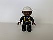 invID: 313074856 M-No: 47394pb076  Name: Duplo Figure Lego Ville, Male Fireman, Black Legs, Brown Hands, White Helmet, Brown Face