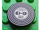 invID: 315479497 P-No: 4150pb109  Name: Tile, Round 2 x 2 with Vinyl Record with Black Heads with Glasses Pattern