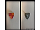 invID: 321359763 P-No: 3846px2  Name: Minifigure, Shield Triangular  with Red and Peach Quarters Pattern, Style 1