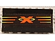 invID: 323364306 P-No: 2440pb001  Name: Vehicle, Spoiler / Plow Blade 6 x 3 with Hinge with Red and Yellow Extreme Team Logo Pattern (Sticker) - Sets 2963 / 6568 / 6589