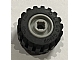 invID: 325186931 P-No: 6014bc05  Name: Wheel 11mm D. x 12mm, Hole Notched for Wheels Holder Pin with Black Tire 21mm D. x 12mm - Offset Tread Small Wide, Band Around Center of Tread (6014b / 87697)