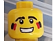 invID: 327270283 P-No: 3626bpb0440  Name: Minifigure, Head Black Eyes and Eyebrows, Two-Color Cheek Paint Pattern - Blocked Open Stud