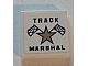 invID: 332611796 P-No: 3068pb0289  Name: Tile 2 x 2 with Star, Checkered Flags, and 'TRACK MARSHAL' Pattern (Sticker) - Set 8121