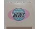 invID: 332771209 P-No: 60581pb032  Name: Panel 1 x 4 x 3 with Side Supports - Hollow Studs with Globe with 'Heartlake NEWS' Pattern (Sticker) - Set 41056