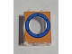 invID: 295160060 P-No: 87552pb003  Name: Panel 1 x 2 x 2 with Side Supports - Hollow Studs with Blue Porthole on Orange Background Pattern