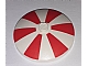 invID: 336209223 P-No: 3960pb003  Name: Dish 4 x 4 Inverted (Radar) with Solid Stud with Red Stripes Pattern