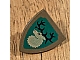 invID: 336608634 P-No: 3846p48  Name: Minifigure, Shield Triangular  with Forestmen Elk / Deer Head on Green Background Pattern