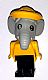 invID: 340402785 M-No: fab5d  Name: Fabuland Elephant - Edward Elephant, Black Legs, Yellow Raincoat and Hat, Black Eyes