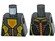 invID: 343606321 P-No: 973pb2259  Name: Torso Nexo Knights Armor with Orange and Gold Circuitry and Lime Emblem with Orange Fox Head Pattern