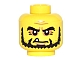 invID: 343651749 P-No: 3626cpb1500  Name: Minifigure, Head Bushy Black Eyebrows and Beard, Wrinkles and One White Fang Pattern - Hollow Stud