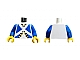 invID: 345041475 P-No: 973pb0204c01  Name: Torso Imperial Soldier Blue Uniform Jacket with Black and Gold Trim over Shirt with Buttons, Crossbelts with Silver Diamond Clasp Pattern (Bluecoat) / Blue Arms / Yellow Hands