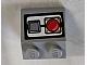 invID: 346206893 P-No: 3039pb068  Name: Slope 45 2 x 2 with Red Emergency Stop Push Button Pattern (Sticker) - Set 8639