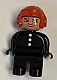 invID: 347428398 M-No: 4555pb176  Name: Duplo Figure, Male Fireman, Black Legs, Black Top with 3 White Buttons, Red Aviator Helmet