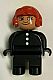 invID: 347428482 M-No: 4555pb176  Name: Duplo Figure, Male Fireman, Black Legs, Black Top with 3 White Buttons, Red Aviator Helmet