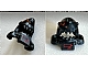 invID: 348426929 P-No: 25113pb01  Name: Minifigure, Headgear Mask Shark Head with Open Mouth with Red and Yellow Splotch, Shoulder Pads and Front Panel and Red Low Battery Warning Pattern