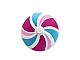 invID: 348553988 P-No: 3960pb028  Name: Dish 4 x 4 Inverted (Radar) with Solid Stud with Bright Pink, Magenta, and Medium Azure Swirling Stripes Pattern