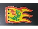invID: 350082852 P-No: x376px1a  Name: Cloth Flag 8 x 5 Wave with Red Border and Green Dragon Pattern - Double-Sided Print