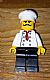 invID: 350590147 M-No: chef025  Name: Chef - Black Legs, Moustache Curly Long, 'LEGO House Home of the Brick' Print on Back