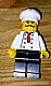 invID: 350590195 M-No: chef025  Name: Chef - Black Legs, Moustache Curly Long, 'LEGO House Home of the Brick' Print on Back