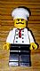 invID: 350592744 M-No: chef025  Name: Chef - Black Legs, Moustache Curly Long, 'LEGO House Home of the Brick' Print on Back