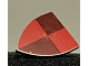 invID: 346842741 P-No: 3846px3  Name: Minifigure, Shield Triangular  with Red/Maroon Quarters Pattern