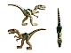 invID: 353664075 P-No: 98166pb01  Name: Dinosaur Coelophysis / Gallimimus with Dark Green Stripes and Yellow Eyes Pattern
