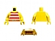 invID: 354670719 P-No: 973p31c01  Name: Torso Pirate Tank Top with Red and White Horizontal Stripes, Dark Orange Belt with Gold Buckle Pattern / Yellow Arms / Yellow Hands