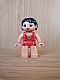 invID: 356192266 M-No: 47394pb132  Name: Duplo Figure Lego Ville, Female, Red Swimsuit with Yellow Bow, Black Hair